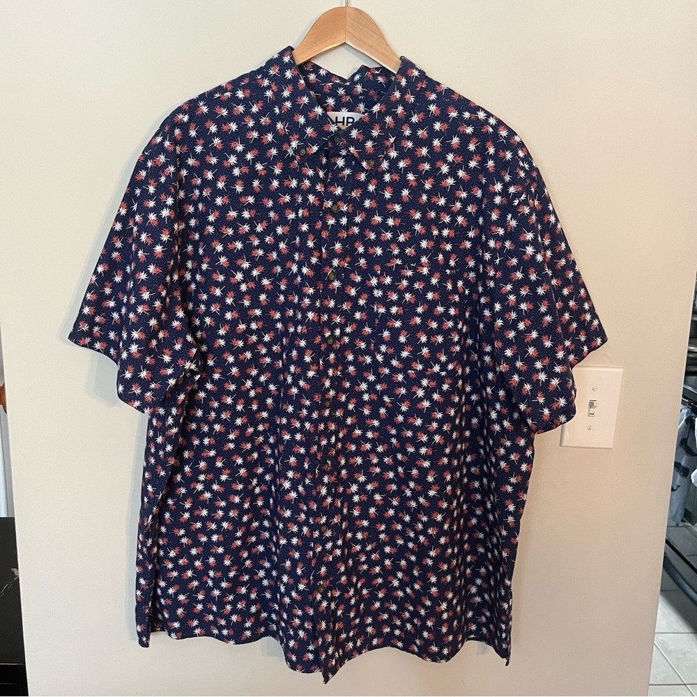HB Red, White & Blue Button Down, Sz 2XL
